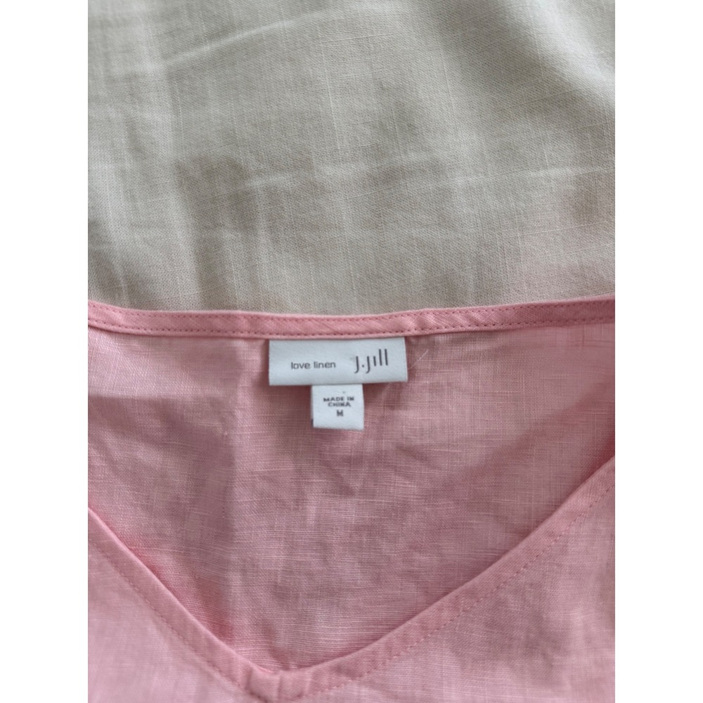 J Jill Love Linen Blush Pink A Line Dress M 100% Linen Coastal Grandma - Picture 5 of 8